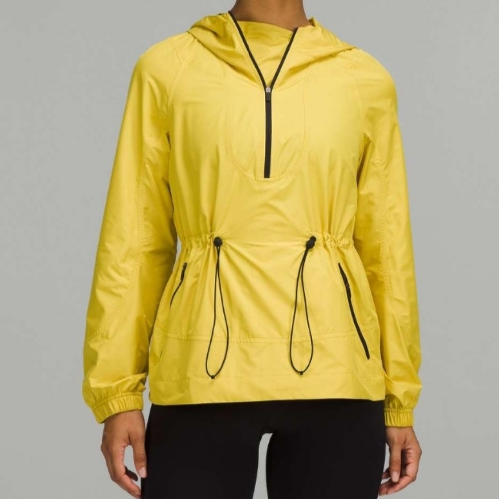 Lululemon Yellow Cinch-Waist Half-Zip Running Jacket